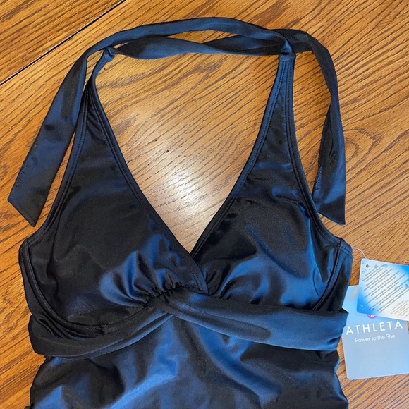 Athleta Black Halter Tara Tankini Swimsuit 32 B/C NWT - Picture 4 of 11